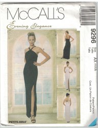 9296 MCCALLS STRAPPY EVENING SLIT FLOOR DRESS PATTERN 4-8, 8-12